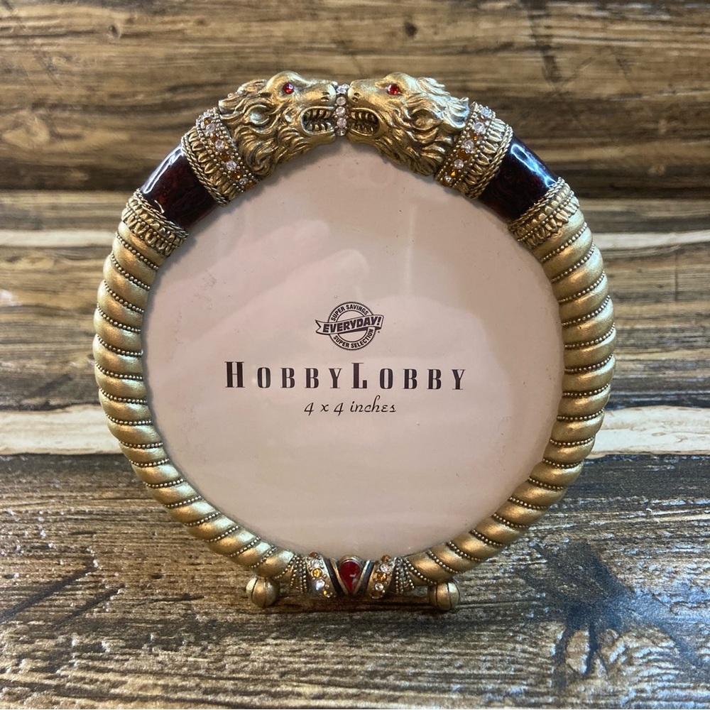Hobby Lobby Gold and Red Lion Head Picture Frame